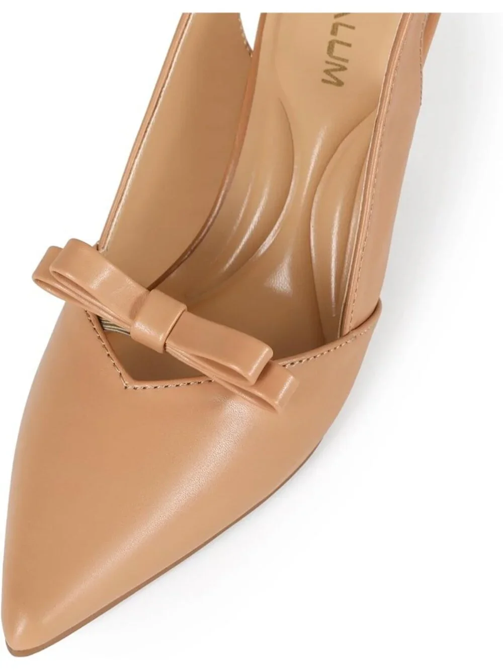 Women's Khaki Comfortable Slingback Closed Pointed Toe 3 inch Kitten Heels Pumps
